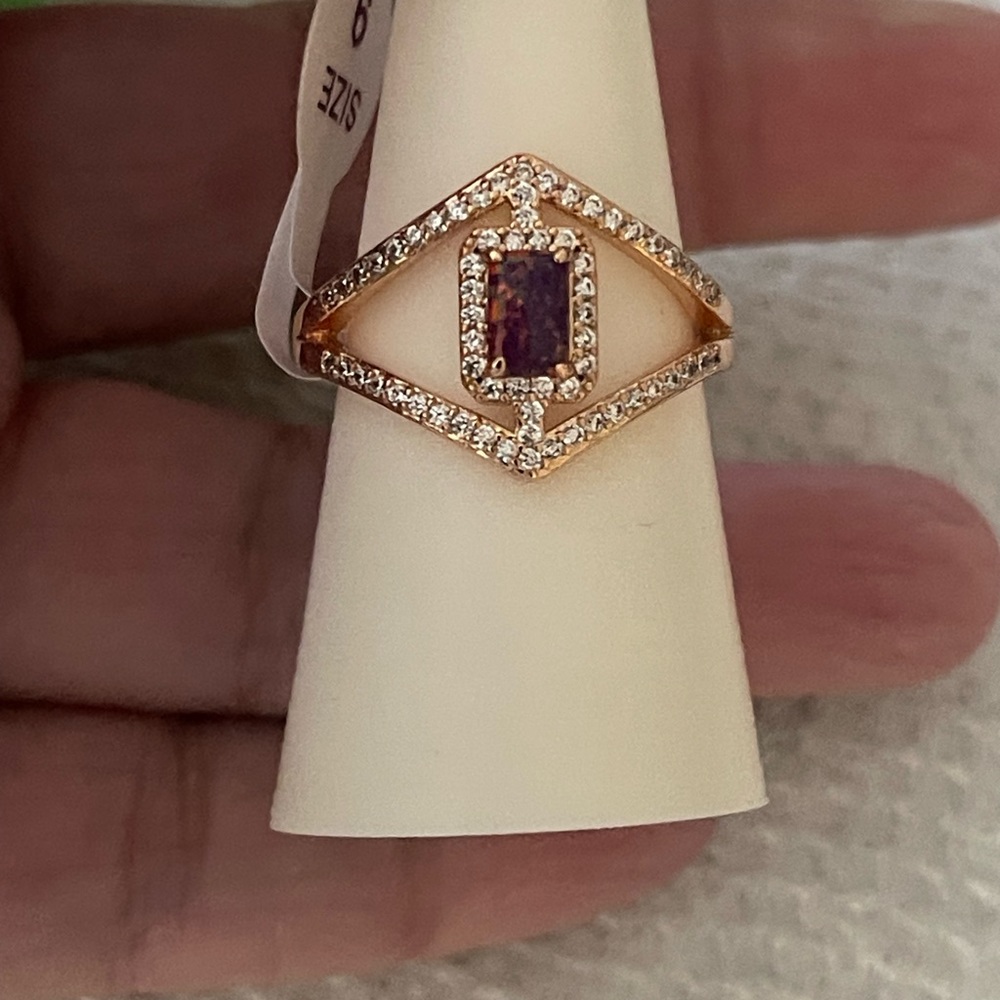 Most Iconic Bomb Party Size 9 Fire Opal Ring NWT
